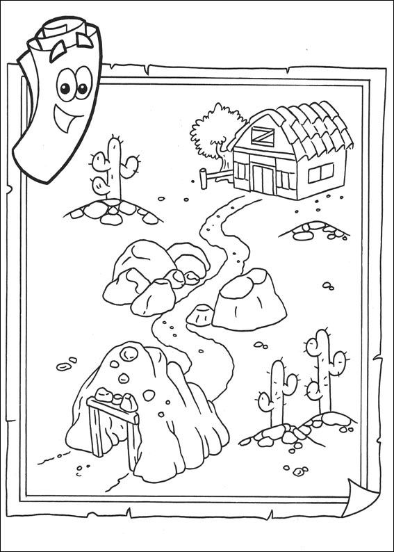 Dora Map Coloring Pages